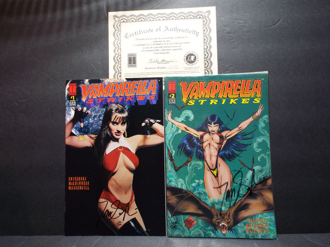 VAMPIRELLA STRIKES #1-#2 Cvr B Harris Comic Books 1995 with coa